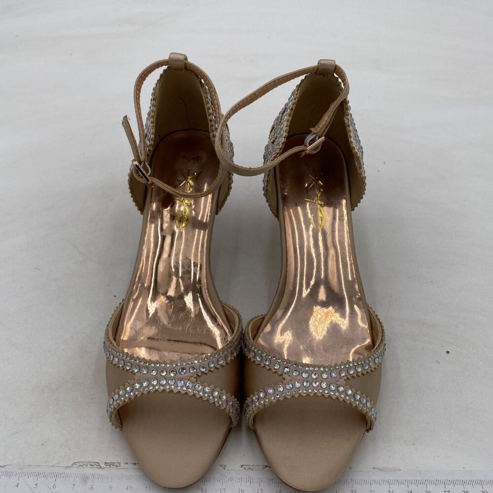 XYD Beige Rhinestone Sandals - Picture 3 of 8